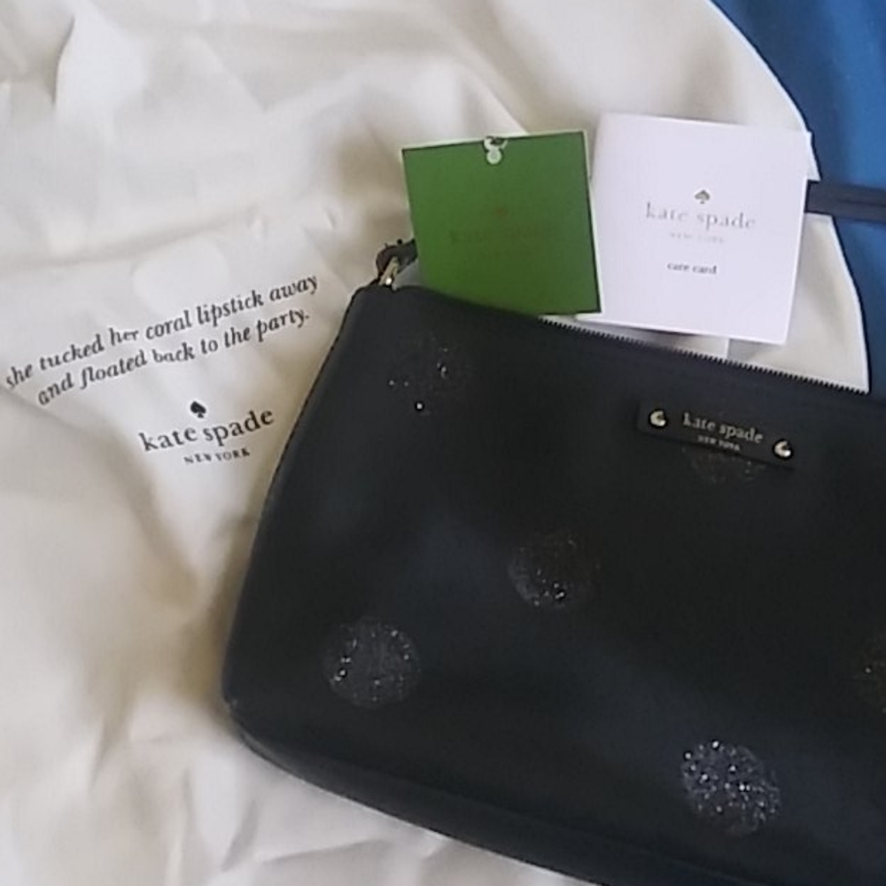 Black leather Kate Spade purse